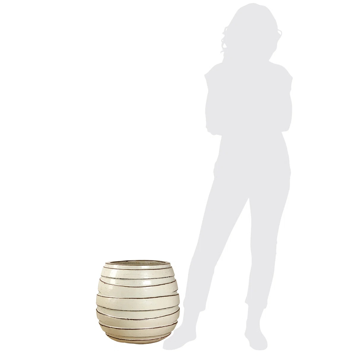 15 in. Metropole Planter - Antique White | Wayfair North America