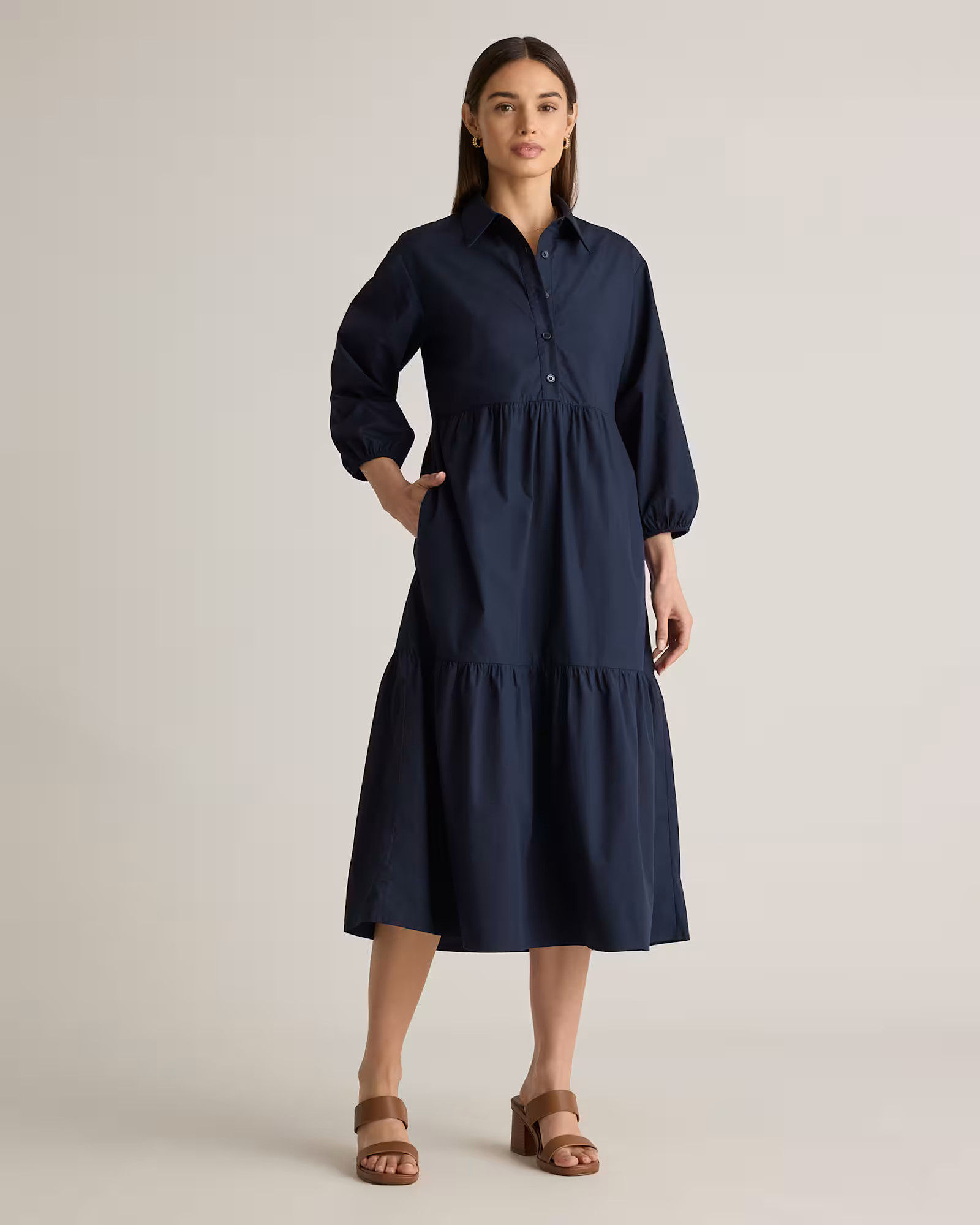 100% Organic Cotton Poplin Midi Tunic Dress | Quince
