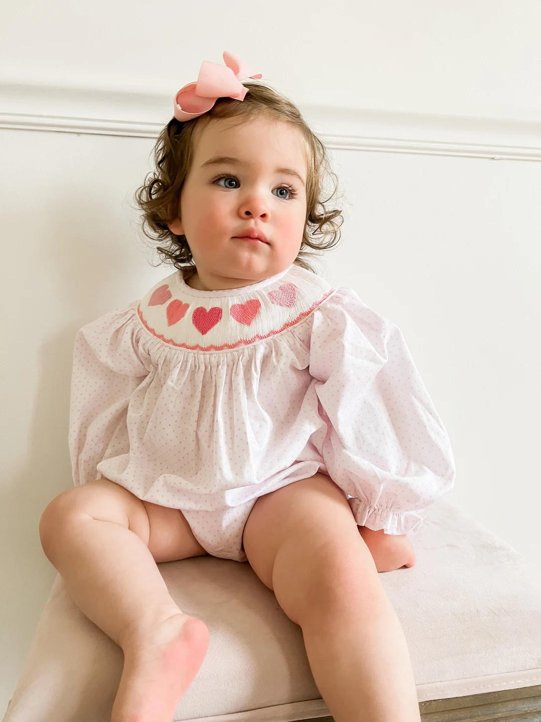 Sophia Heart Smocked Bubble - Etsy | Etsy (US)