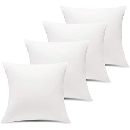 Utopia Bedding Throw Pillows Insert (Pack of 4, White) - Cotton Blend Shell 20 x 20 Inches Bed and C | Amazon (US)