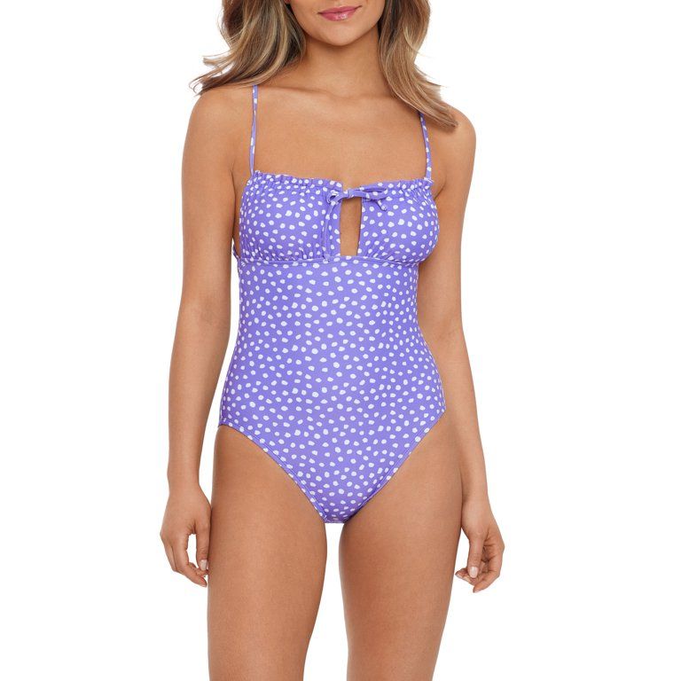 No Boundaries Juinors Dotty Crossback Ruffle One Piece Swimsuit | Walmart (US)