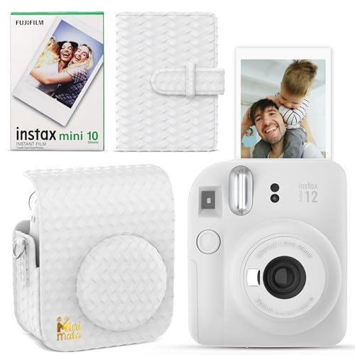 Fujifilm Instax Mini 12 Instant Camera Clay White + Minimate Custom Designed Case + Fuji Instax Film 10 Sheets & Photo Album | Amazon (US)