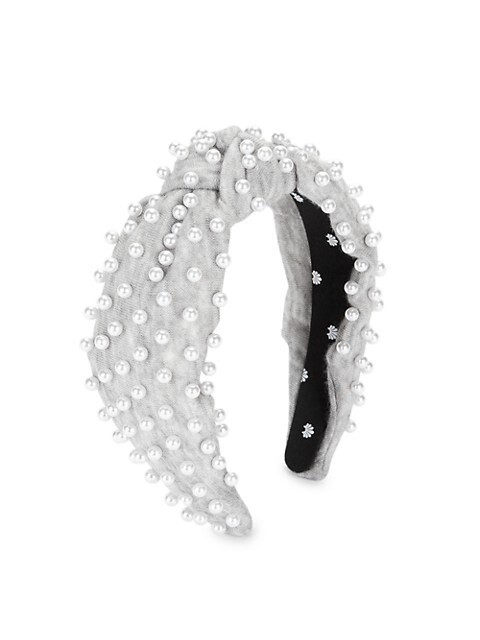 Faux Pearl-Embellished Knotted Headband | Saks Fifth Avenue
