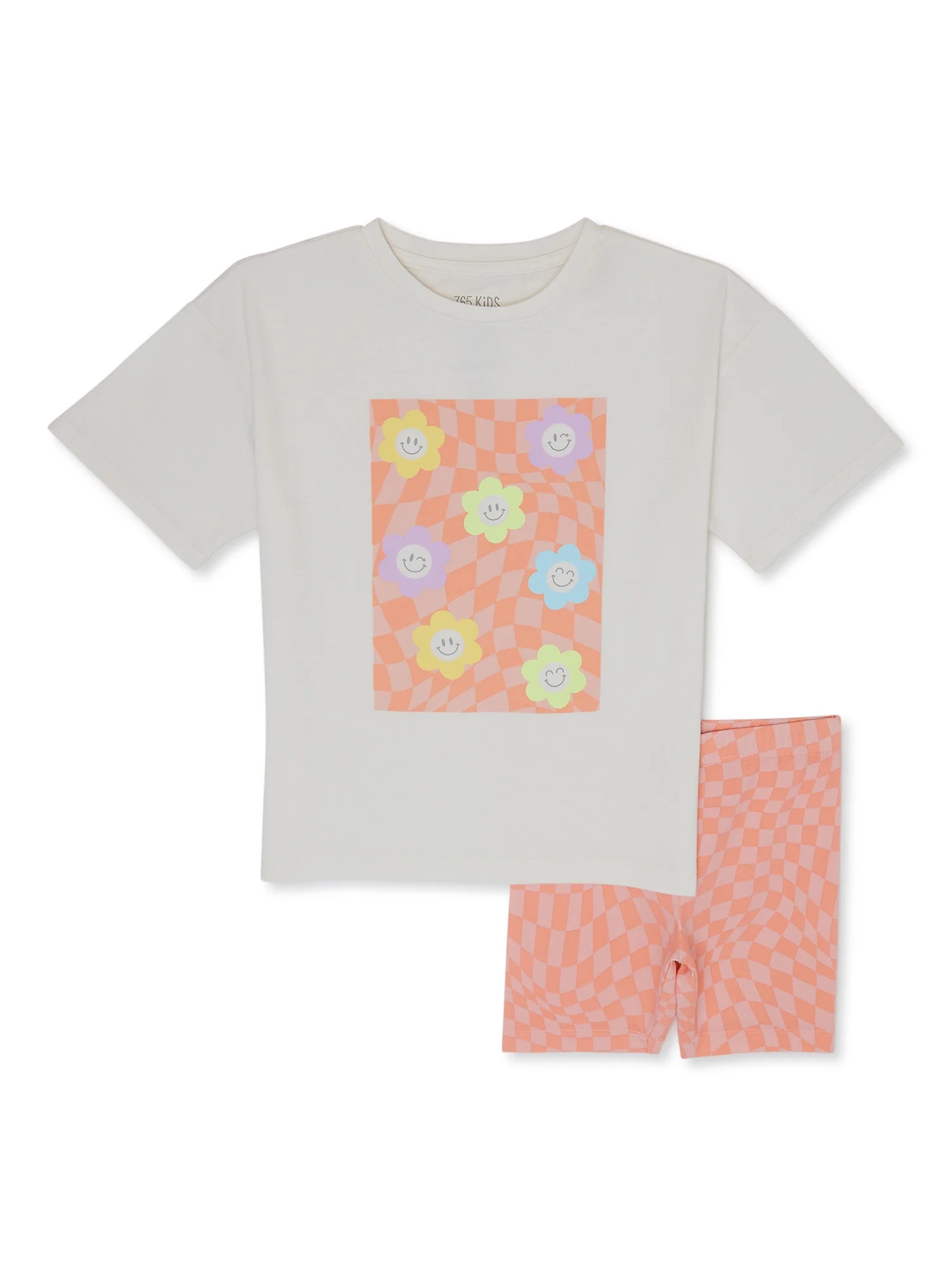 365 Kids From Garanimals Girls Tee Bike Short Set Sizes 4-10 | Walmart (US)