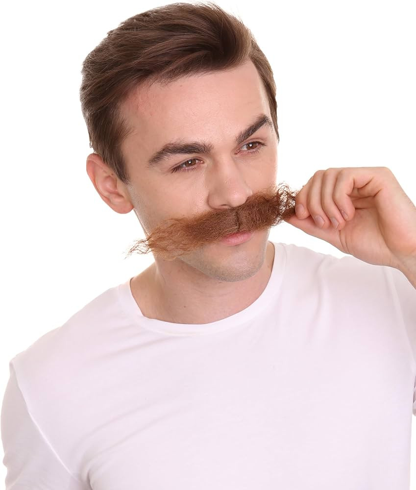 HPO Men's Dr Egg Head Mechanical Genius Curly Mustache Multiple Color Options (Brown) | Amazon (US)