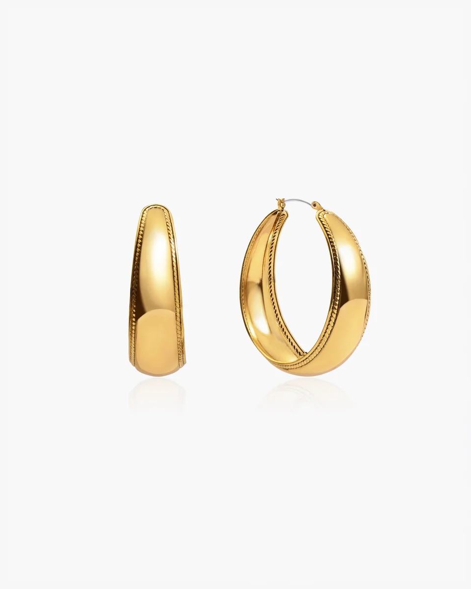 Orin Large Hoop Earrings | Chunky Textured Hoops | en route jewelry | en route jewelry