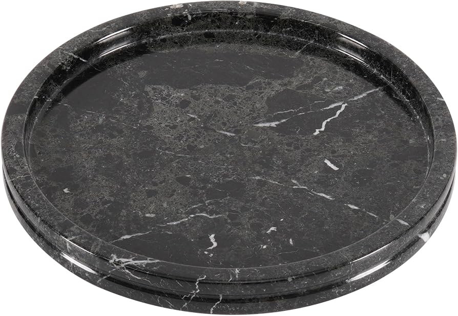 Radicaln Marble Serving Tray Black 10" Inch Handmade Round Jewelry Holder for Home Decor - Decora... | Amazon (US)