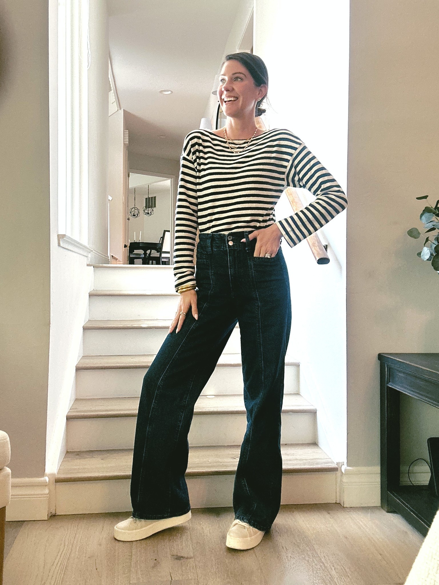Wearing a medium in the boat neck top but should have done TTS small  Perfect for Memorial Day or July 4th. Also comes in red stripes. Could pair with white jeans or shorts. 

#LTKFindsUnder50 #LTKStyleTip #LTKSeasonal