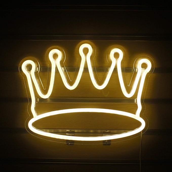 Wanxing Crown Neon Signs Crown Led Neon Sign Warm White Wall Neon Lights Sign Art Neon Lights Wal... | Amazon (US)