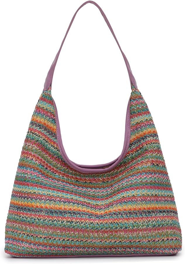 KUANG! Shoulder Bag for Women Straw Woven Tote Bag Summer Beach Bag Handbags | Amazon (US)