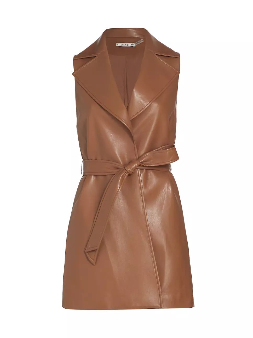 Alice + Olivia Rozlynn Faux Leather Belted Dress | Saks Fifth Avenue