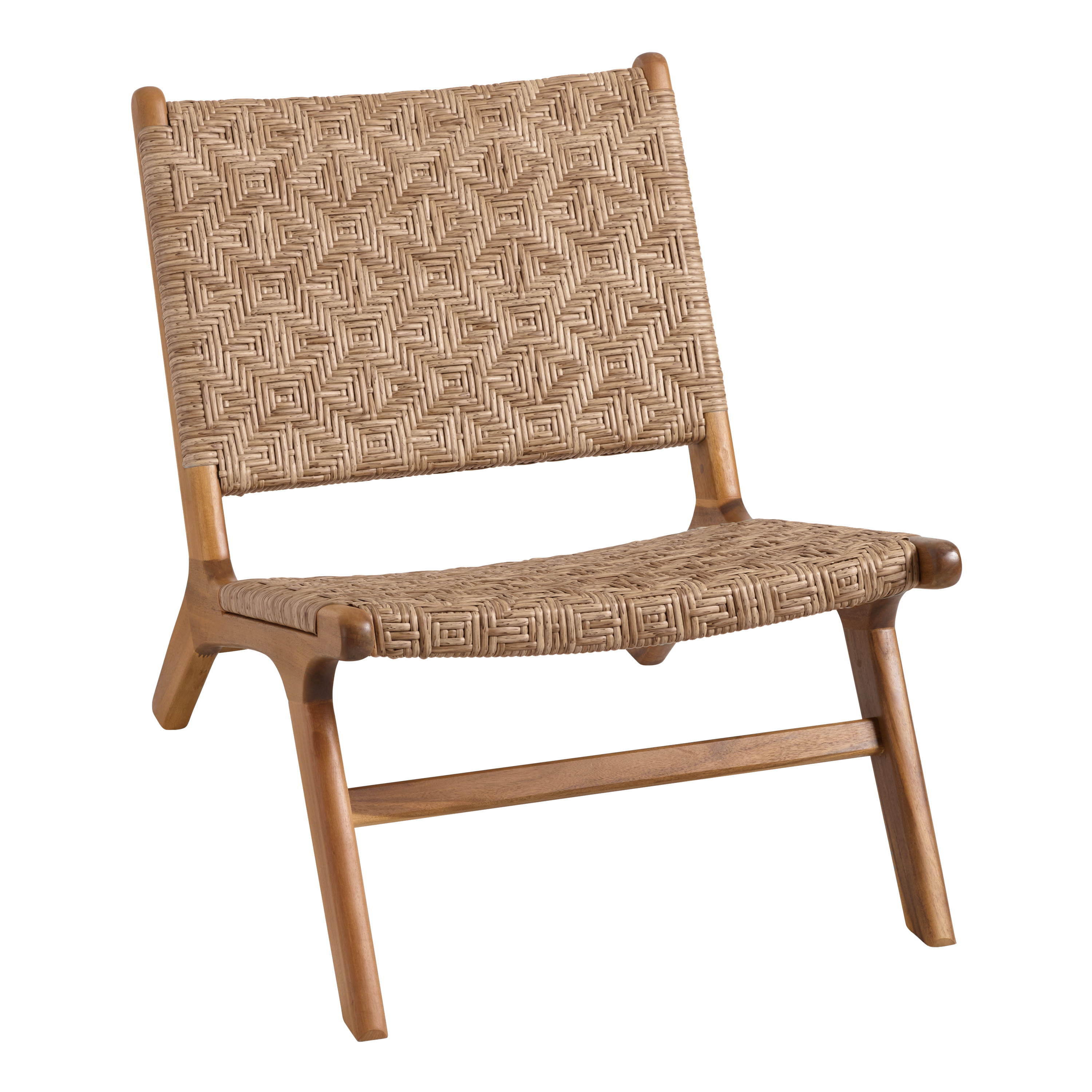 Girona Acacia and All Weather Wicker Outdoor Chair Set of 2 | World Market