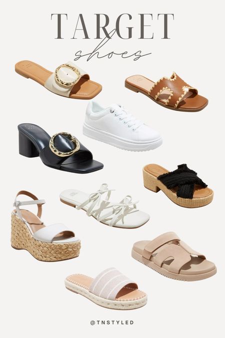 @target shoes // slide sandals, heeled sandals, wedged sandals, sneakers, espadrille sandals, mule heels, buckle slide sandals // stylish sandals, affordable shoes

#LTKshoecrush #LTKstyletip #LTKSeasonal