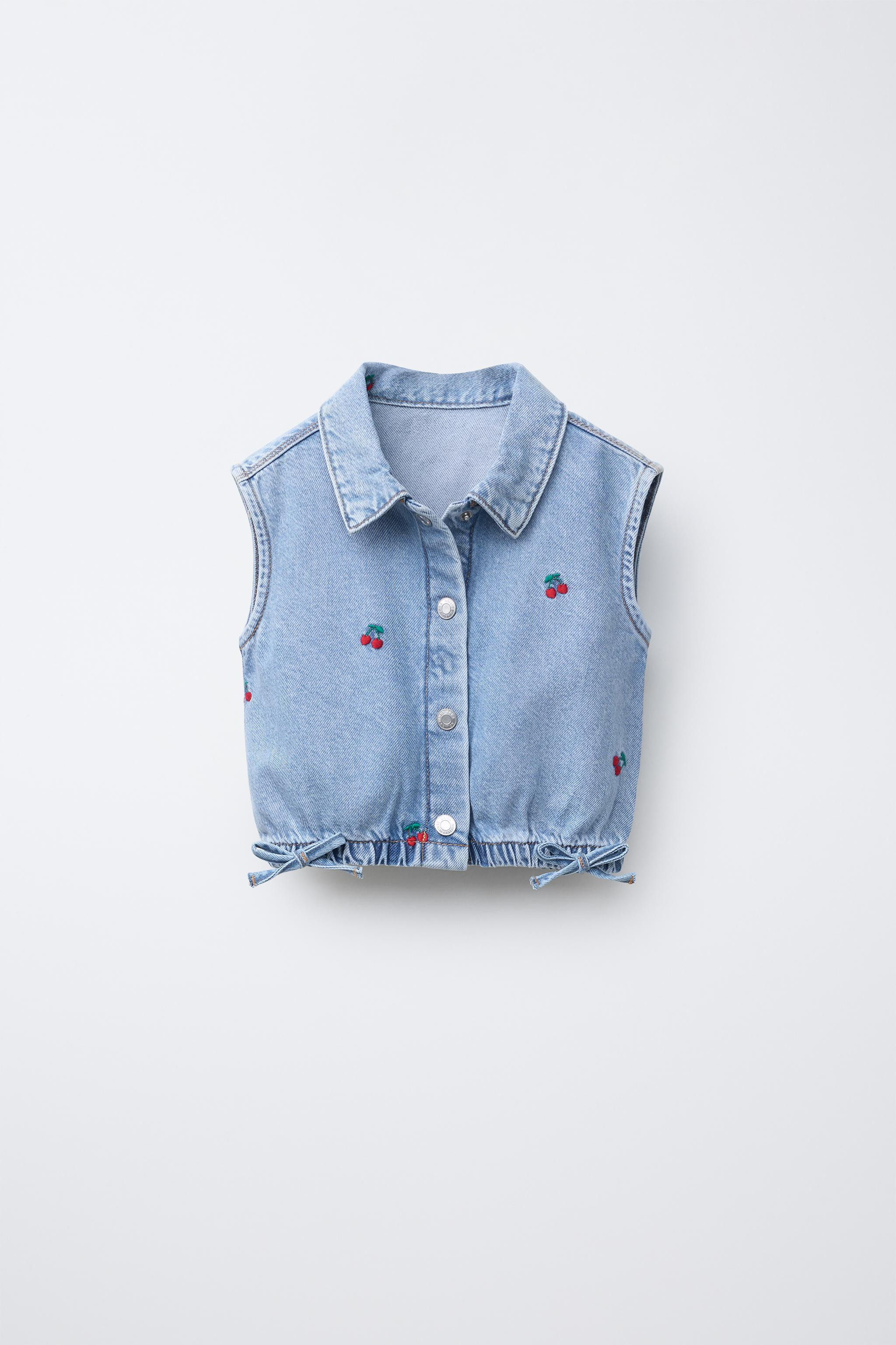 EMBROIDERED CHERRY DENIM SHIRT | Zara US