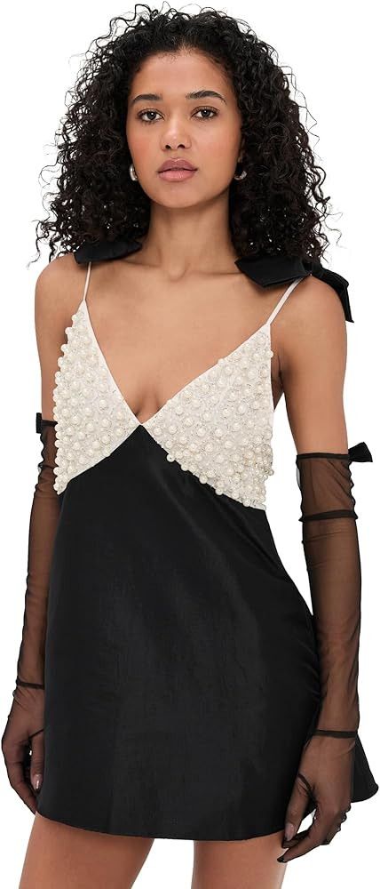 For Love & Lemons Women's Pearly Bow Mini Dress | Amazon (US)