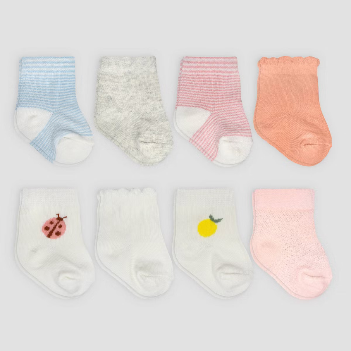 Carter's Just One You® Baby Girls' Lemon Crew 8pk Socks | Target