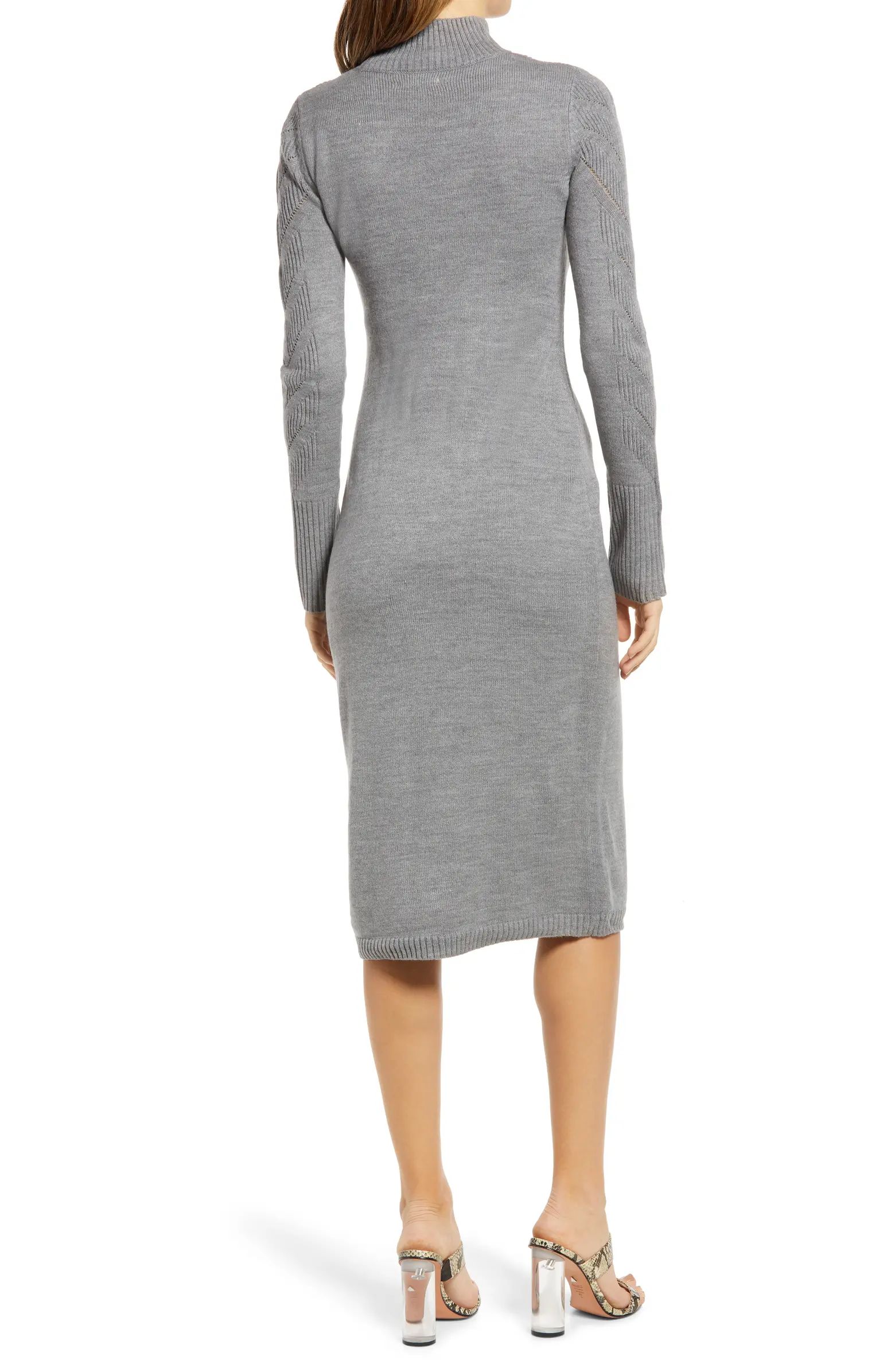 Eliza J Cable Knit Turtleneck Long Sleeve Sweater Dress | Nordstrom | Nordstrom