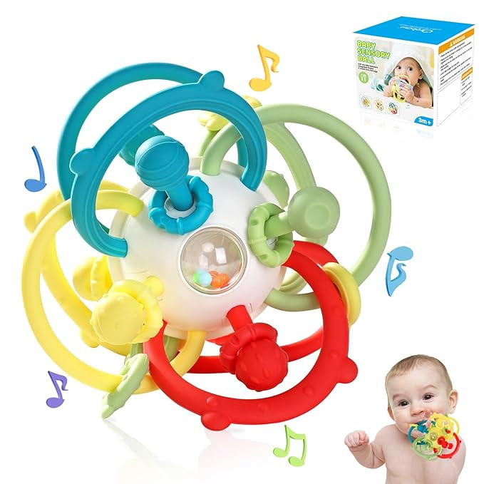 Orzbow Rattle & Sensory Teething Toys for Baby, Montessori Teethers Toys for Babies 3-12 Months, ... | Amazon (US)