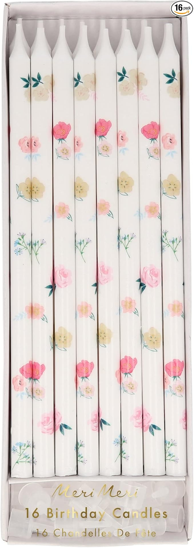 Meri Meri Happy Birthday Candles for Cake (Pack of 16), 2 Sizes of Birthday Cake Candles, Unscent... | Amazon (US)