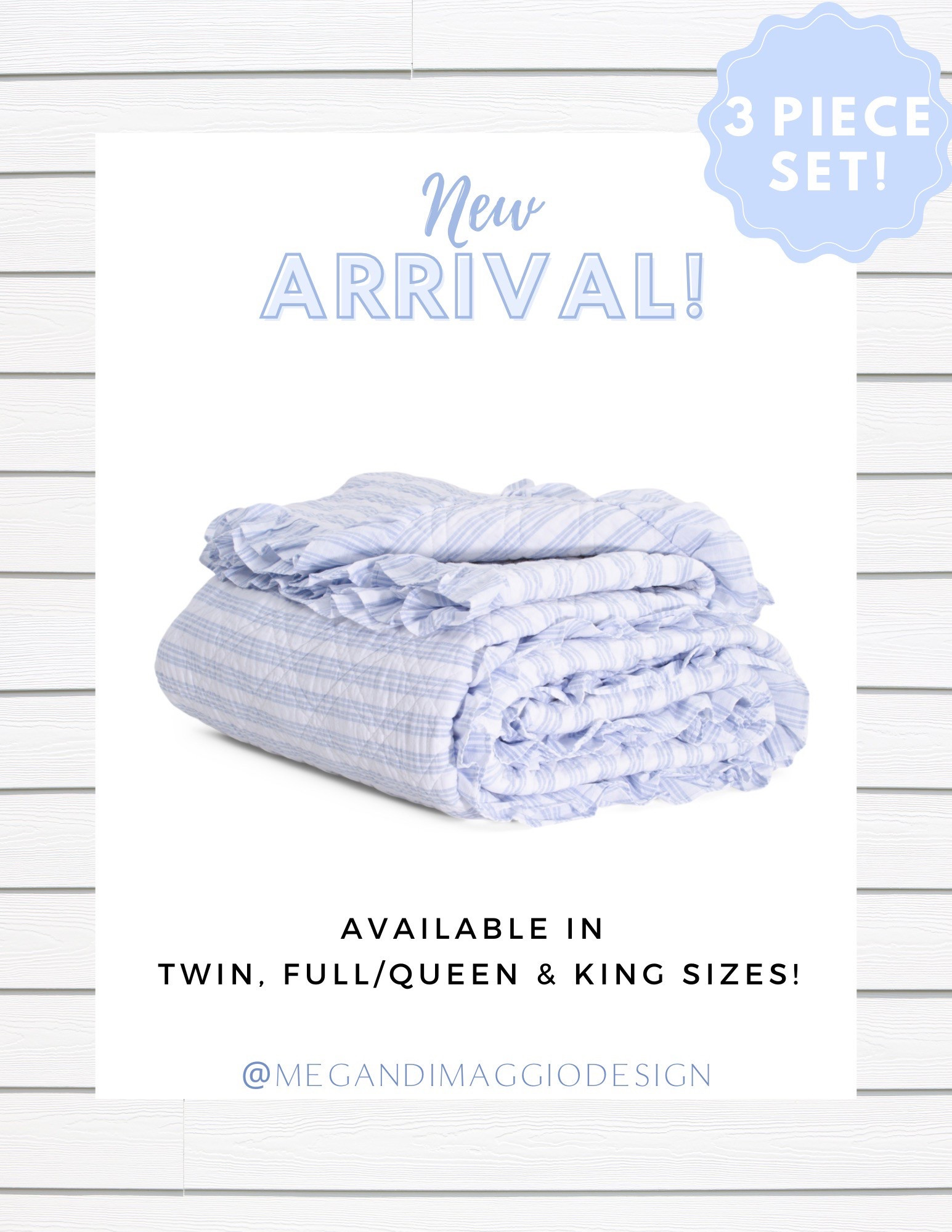Yay!! Incase you missed the last S&L Nantucket quilt dupe, this one was just added and is super similar!! Comes in a 3 piece set and available in twin, full/queen and king sizes!! I love the look of this one with the blue & white stripes and ruffle trim! 😍

#LTKSaleAlert #LTKHome #LTKFindsUnder100