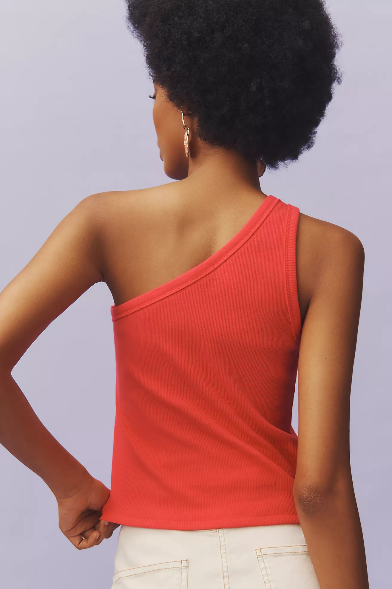 The Zeda Ribbed One-Shoulder Top by Pilcro | Anthropologie (US)