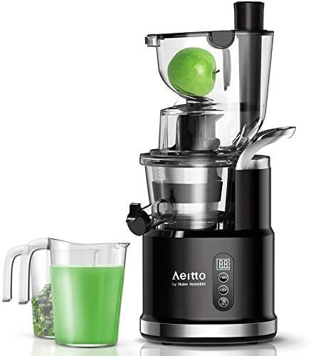 Aeitto Slow Juicer, Slow Masticating Juicer Machine with Big Wide 81mm Chute 900 ml Juice Cup, Co... | Amazon (US)