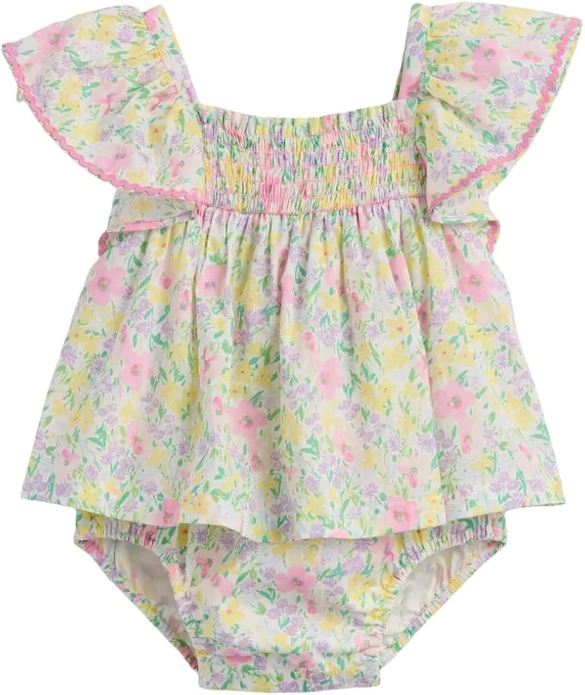 GAP Baby Girls' Flutter Sleeve Smocked Bodysuit Dress | Amazon (US)