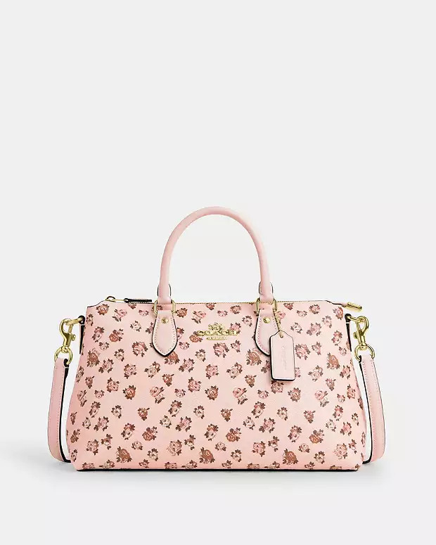 Georgia Satchel Bag With Rose Print | Coach Outlet US