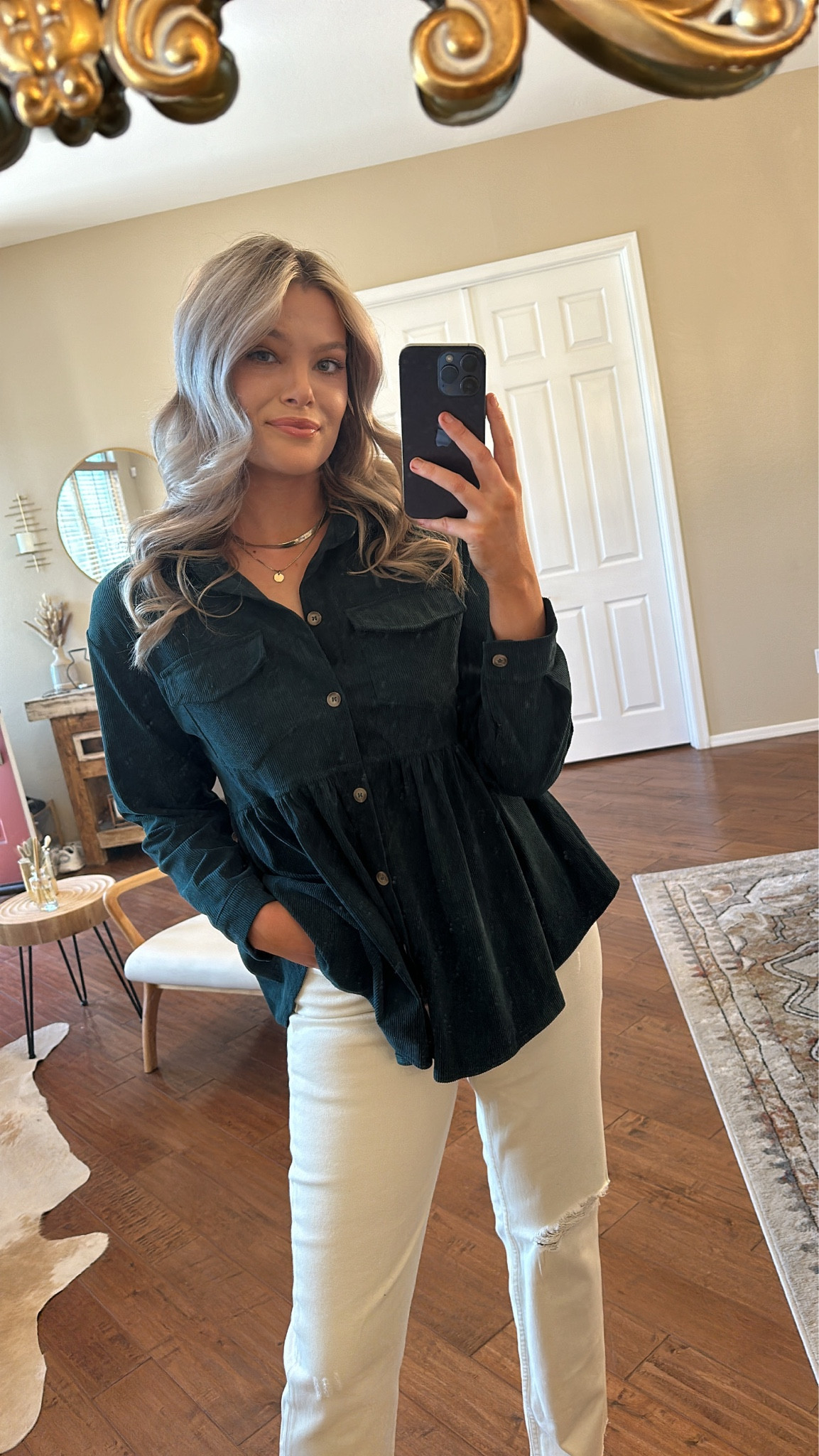 St. Patrick’s Day Outfit. Green Top. Peplum Top. Flowy Top. Corduroy Top. Button Up Top. Casual Outfit. Long Sleeve Top  

#LTKstyletip #LTKfindsunder100 #LTKfindsunder50
