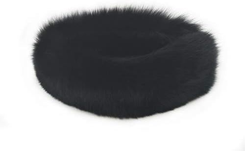 HIMA 100% Real Fox Fur Headband Collar Neck Warmer Made in US (Black) | Amazon (US)