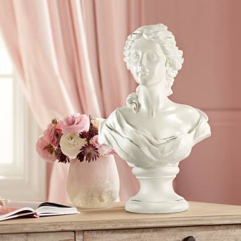 Classic Roman 16" High White Female Bust Statue | Lamps Plus
