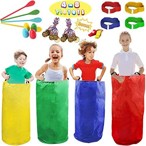 28 PCS Potato Sack Race Bags, Egg and Spoon Race, Carnival Games 3-Legged Relay Race Bands, Outdoor  | Amazon (US)