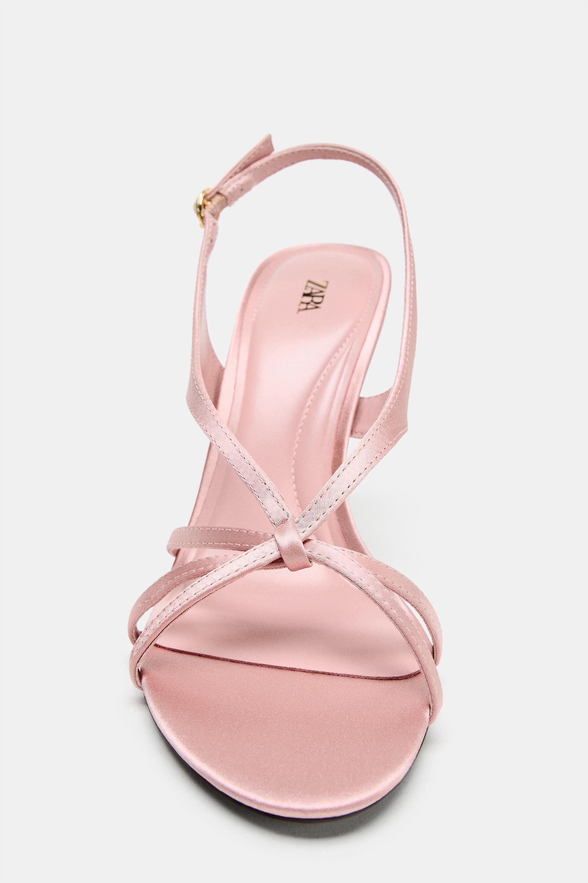 SATIN EFFECT HEELED SANDALS | Zara US