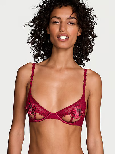 Very Sexy Red Rose Open-Cup Bra, Red, XL - Women's Bras - Victoria's Secret | Victoria's Secret (US / CA )