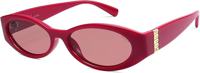 SOJOS Retro Oval Polarized Sunglasses for Women Men Trendy Cateye Vintage Y2k Sunnies SJ2364 | Amazon (US)