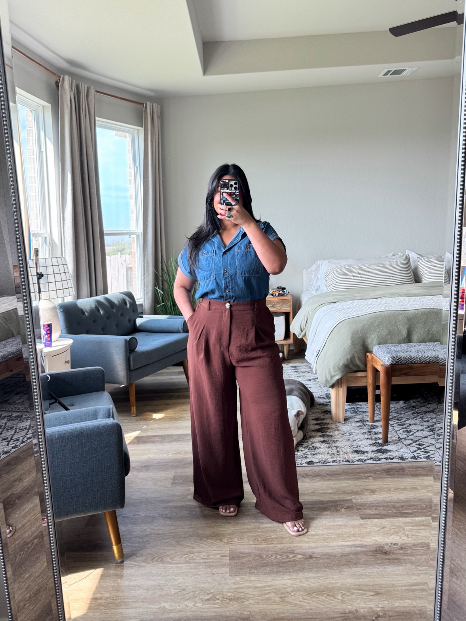 I’m 5’1” size 12 wearing a L in the top (shade Blue) and pants (shade coffee). Both from Amazon! Comfiest slacks and some of my favorite from Amazon. So lightweight and have a stretchy waist. I do have to wear a small heel with these or else they’d be a little too long.

#LTKPetite #LTKMidsize #LTKOver40