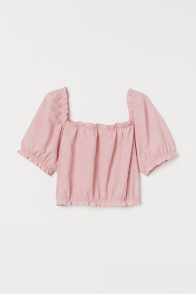 Cropped Puff-sleeved Top | H&M (US)