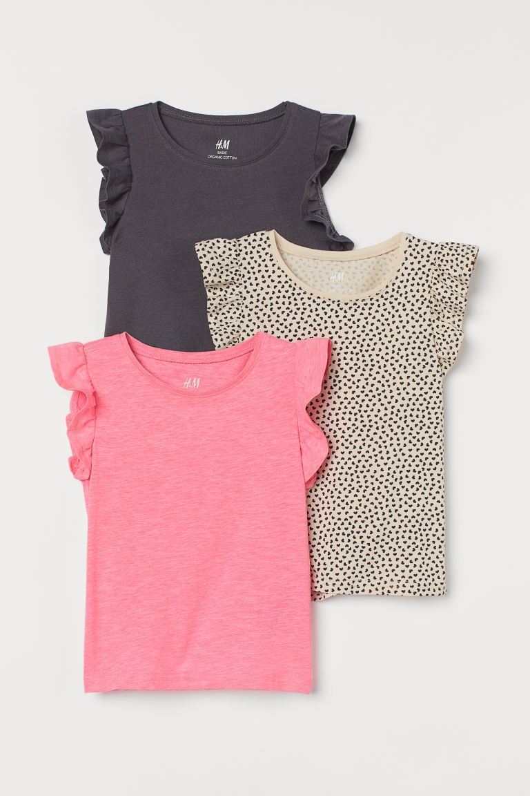 3-pack Flutter-sleeved Tops | H&M (US)