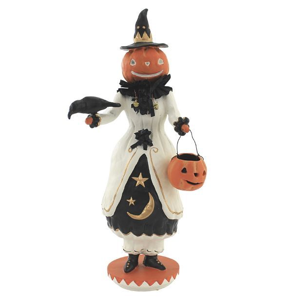 Dee Foust-Harvey 14.0" Cora's Crow Halloween Pumpkin Moon  -  Decorative Figurines | Target
