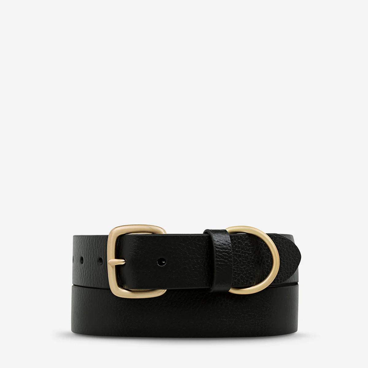 Disarm Women's Black/Gold Leather Belt | Status Anxiety® | Status Anxiety 