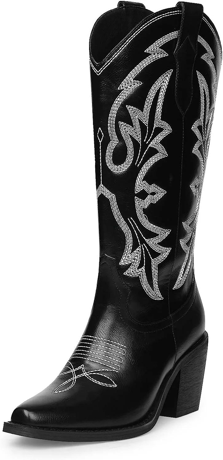 JIUHANG RHY ME Embroidered Cowboy Boots for Women Western Boots Cowgirl Boots Ladies Pointy Toe F... | Amazon (US)