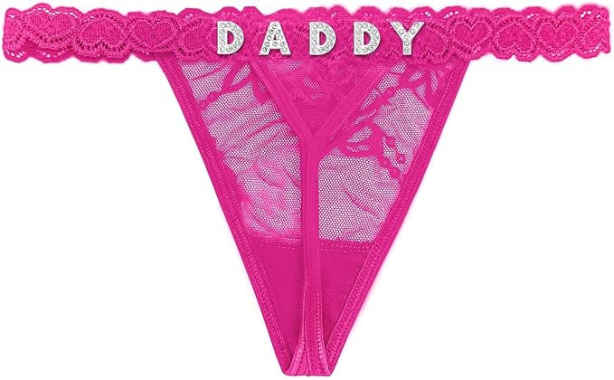 Women's Personalized Thongs with Funny Rhinestone Letters, Custom Name Underwear Panties for Coup... | Amazon (US)