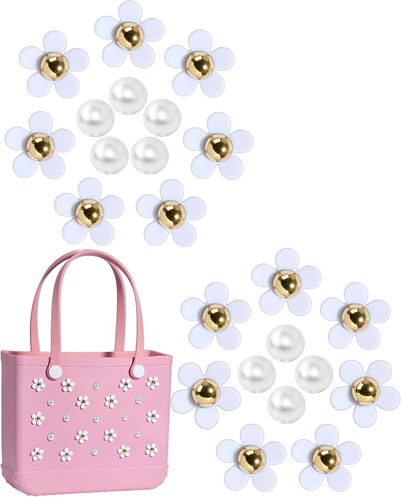 Mon Carame Rubber Beach Bag Accessories Charms,Rubber Beach Totes Accessories Inserts,Daisy Flowe... | Amazon (US)