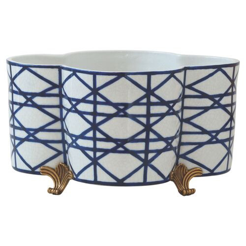 Gazebo Planter, Blue/Gold | One Kings Lane