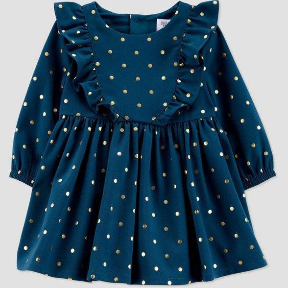 Baby Girls' Dot Long Sleeve Dress with Diaper Cover - Just One You® made by carter's Green | Target