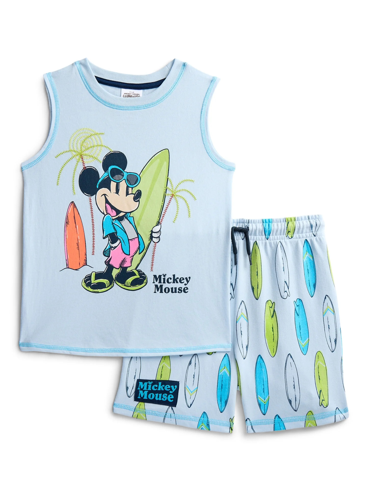 Mickey Mouse Toddler Boys Graphic Tank Top and Matching Allover Print Shorts Set, 2-Piece, Sizes ... | Walmart (US)