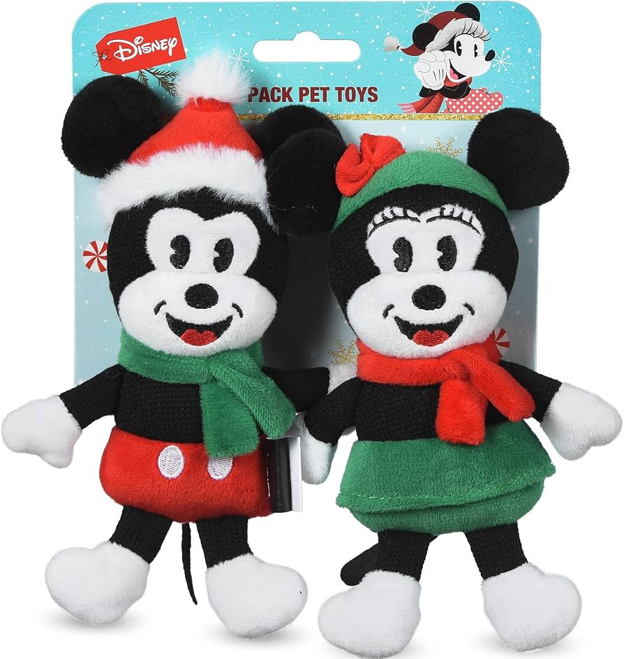 Disney for Pets 6 Inch Holiday Plush Mickey Mouse & Minnie Mouse 2Pc Squeaker Toys for Dogs | Mic... | Amazon (US)