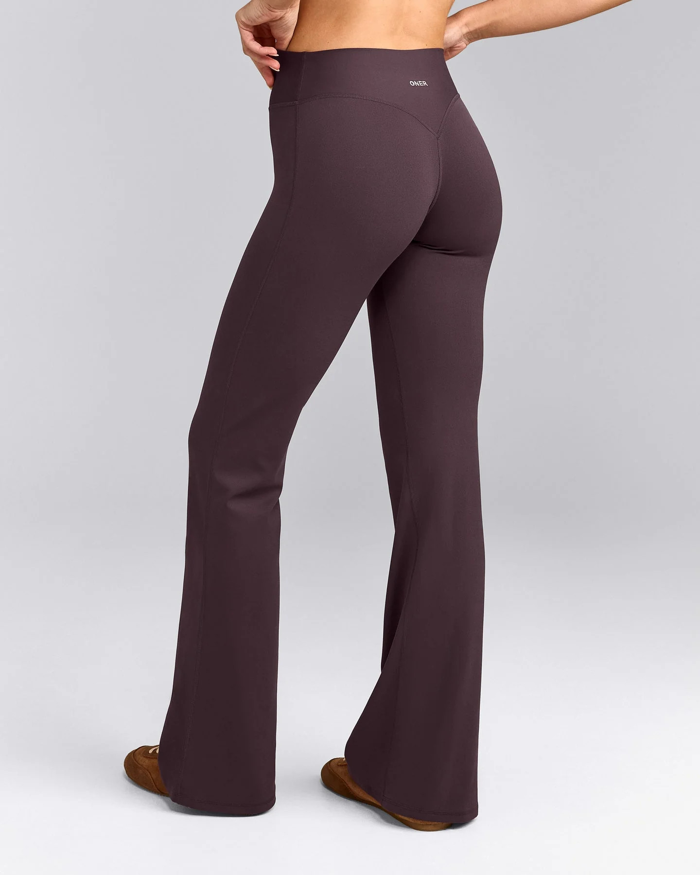 SoftMotion™ Flared Pants with Gray Logo | Dark Umber Brown | Oner Active (UK / US)