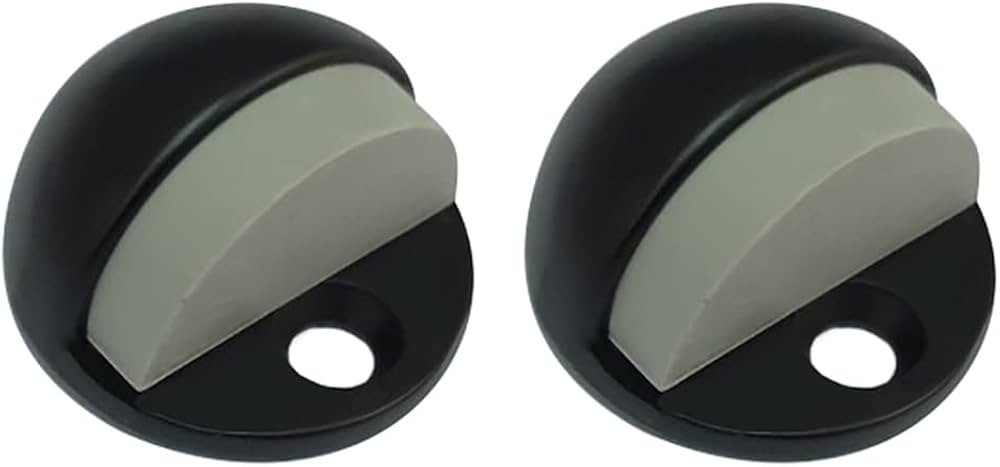 QCAA Solid Brass Low Dome Floor Door Stop, 1/4"-3/4" Clearance from Floor Buttom, Matte Black, 2 ... | Amazon (US)