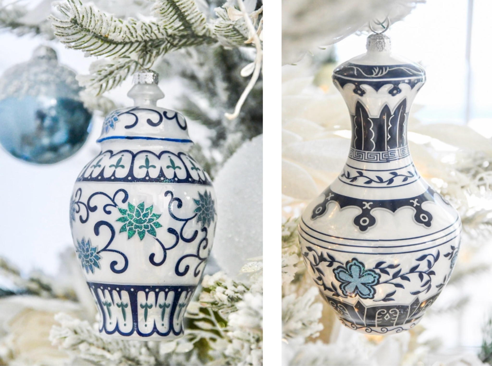 Gorgeous chinoiserie jar ornaments 
Blue and white Christmas decorrations

#LTKSeasonal #LTKhome